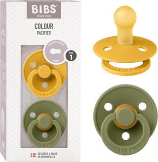 Bibs Pacifier Size 1 - Baby 0-6M (2pcs) - Ivory/Blush