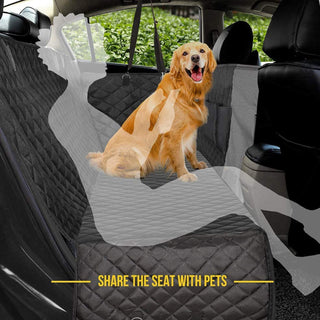 Beauenty Dog Car Seat Cover, Waterproof and Scratchproof Dog Cover for Car Backseat, Nonslip Pet Car Seat with Mesh Window, Durable Dog Hammock with Side Flaps for Cars, Trucks and SUV (A)