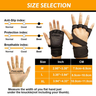 McMola Ventilated Gym Workout Gloves Cross Training Weight Lifting Gloves with Built-in Wrist Wrap Support for Men and Women, Non-Slip Silicone Padding, Palm Protection & Wrist Protection (XL)