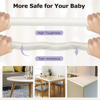 StickGuard Baby Safety Corner Guard, Table Edge Corner Protector Strip for Kids, Baby Proofing Foam for Furniture Edges & Corner Guard Cushion Set Child Protection Bumper Strip - 4 Meters (White)