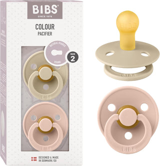 Bibs Pacifier Size 1 - Baby 0-6M (2pcs) - Ivory/Blush