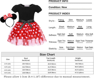 WonderBabe Girl Costume Polka Dots Tulle Tutu Dresses Princess Fancy Dress Up Halloween Birthday Party Dress with Ears Headband