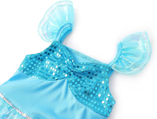 WonderBabe Little Girl Mermaid Princess Dresses Ariel Costume for Grils Birthday Party Halloween Cosplay Outfit with Accessories