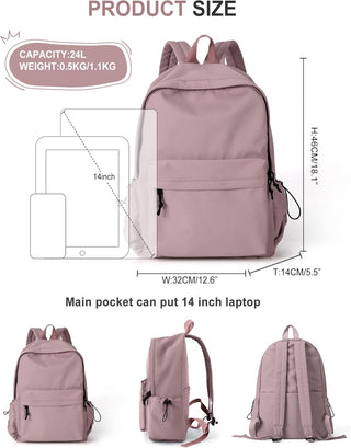 VECAVE Lightweight Casual Laptop Backpack Purse for Women,Travel Backpack with laptop compartment