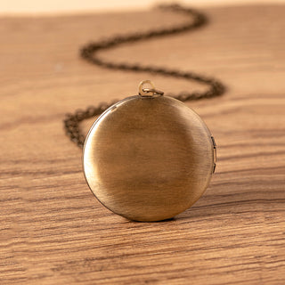 Vintage Bronze Photo Frame Locket Pendant Necklace Earth Panet Globe Glass Necklaces For Women Men