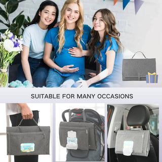 JanYoo Baby Portable Changing Pad with Wipes Pocket for Diaper Bag Wipeable Waterproof Newborn Travel Mat Shower Gifts