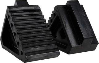 Maxxhaul 70472 Solid Rubber Heavy Duty Black Wheel Chock 2-Pack, 8" X 4" X 6"
