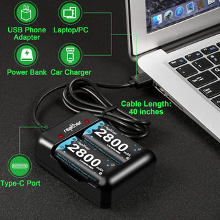 Rapthor 2800mAh Rechargeable Battery Pack for Xbox One/Series Controller, High Power Battery Pack with Fast Charger for Xbox One/Xbox Series X|S/Xbox One S|X (4 Battery Packs+1 Charger)