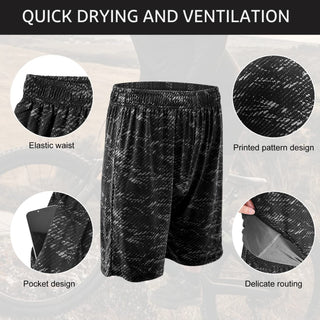 SKY-TOUCH Sports Running Compression Sets, Mens Sportswear 3 pack Quick Dry Fitness Workout Suits with Basic T Shirts, Loose Fitting Shorts, Compression Pants, Size M-3XL