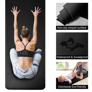 SKY-TOUCH Yoga Mat Non Slip, Yoga Mat with Strap Included 10mm Thick Exercise Mat Ideal for HiiT, Pilates, Yoga and Many Other Home Workouts