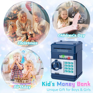 Refasy Piggy Bank for Girls 4-11 Years Old,Refasy Kids Safe Bank for Boys Christmas Birthday Gifts Toy for Kids Electronic ATM Money Bank for Adults Money Saving Box Safe Coin Bank Toy Kids Toys Pink