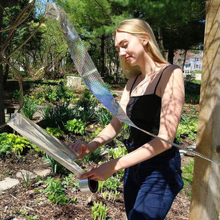 Goodern Bird Repellent Deterrent Reflective Scare Tape Double Sided Bird Repellent Tape for Keeping Away Unwanted Birds for Garden and Farm (350 FT/4.8CM)