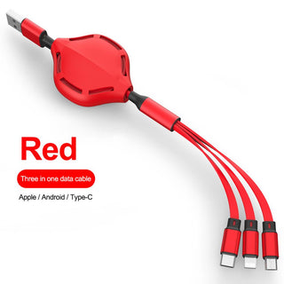Flexible And Fast Charging Three-in-one Liquid Soft Rubber Data Cable