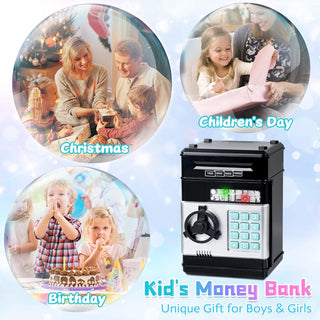 Refasy Piggy Bank for Girls 4-11 Years Old,Refasy Kids Safe Bank for Boys Christmas Birthday Gifts Toy for Kids Electronic ATM Money Bank for Adults Money Saving Box Safe Coin Bank Toy Kids Toys Pink