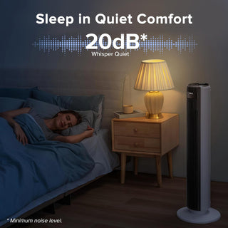 LEVOIT Tower Fan for Large Bedroom 42 Inch, 7.5m/s Powerful Electric Cooling Fan with Remote, 25 dB Quiet 90° Oscillating Bladeless Fan, 12 Speeds, 4 Modes, 12H Timer, Standing Fan for Home Office