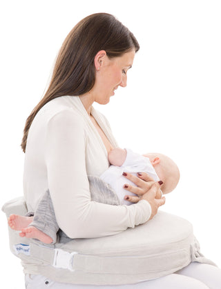 My Brest Friend Deluxe Nursing Pillow for Breastfeeding & Bottle Feeding, Enhanced Posture Support Feeding Pillow, Double Straps & Removable Extra Soft Slipcover, Evening Grey