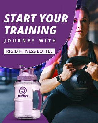 RIGID FITNESS Gym Bottle BPA-Free 2.5L - Hydration Jug - Leak-Proof Sport Water Bottle, Odorless & Transparent - Ideal Jug for Gym, Fitness and Outdoor Activities - Safe & No Smell