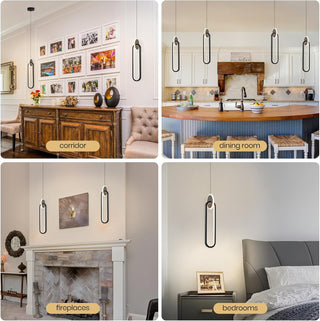YT YATAI LIGHTING Modern LED Pendant Light for Bedroom and Living Room, Small Single Mini Bedside Pendant Stylish Adjustable Height and 3 Color Temperature