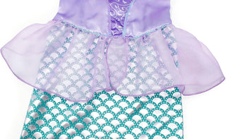 WonderBabe Little Girl Mermaid Princess Dresses Ariel Costume for Grils Birthday Party Halloween Cosplay Outfit with Accessories