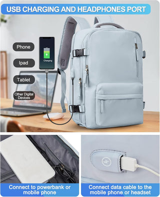 Dorany Extra Large Travel Backpack for Women as Person Item Flight Approved, 40L Carry On Backpack, 17 Inch Laptop Backpack, Waterproof Backpack, Hiking Backpack, School Bag