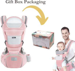 Deal Hunt 6 in 1 Baby Carrier Hip Seat, Multifunctional Baby Strap Waist Carrier for walking, Shopping, Trip, Hiking - Adjustable Size & Suitable for 0-36 Months Baby with Gift Box Packaging (Grey)