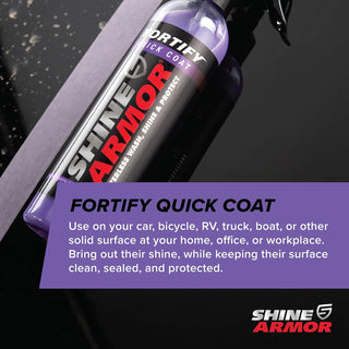 Shine Armor Fortify Quick Coat ââ‚¬â€œ Ceramic Coating - Car Wax Spray - Waterless Car Wash & Wax - Hydrophobic Top Coat Polish & Polymer Paint Sealant Protection