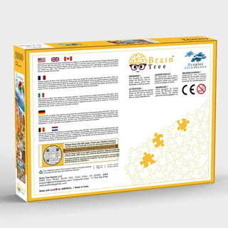 BRAIN TREE Amsterdam 1000 Piece Puzzles for Adults Kids 12+ Unique Puzzles 4 Puzzle Sorting Trays, Droplet Technology for Anti Glare & Soft Touch 27.5Lx19.5W Inch
