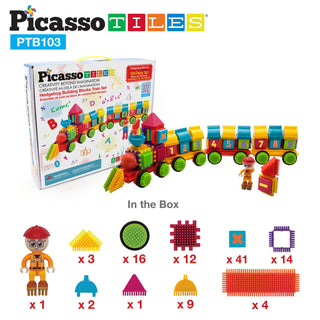 PicassoTiles 120pcs HedgehogTiles Building Block, Stacking Interlock Teeth Construction Sensory Gift STEM Toy for Kids Toddlers Age 3 + PTB120
