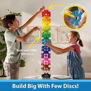 Brain Flakes Viahart Building Toy Set | 500 Piece | Interlocking Disc | STEM Toy | Building and Construction Set | Educational & Learning Toys For Kids, Children | Plastic