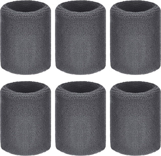 6 Pack Wrist Sweatbands Tennis Wrist Bands Absorbent Sweatbands for Football Basketball Running Athletic Sports and Working Out