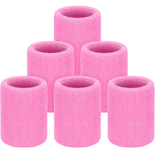 6 Pack Wrist Sweatbands Tennis Wrist Bands Absorbent Sweatbands for Football Basketball Running Athletic Sports and Working Out