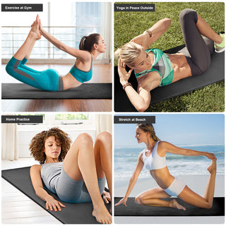 SKY-TOUCH Yoga Mat Non Slip, Yoga Mat with Strap Included 10mm Thick Exercise Mat Ideal for HiiT, Pilates, Yoga and Many Other Home Workouts