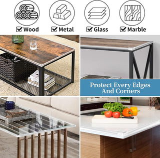 Gudui ‎SHOWAY Corner Guards (12 Pack) Clear Protectors | High Resistant Adhesive Gel Best Baby Proof Stop Child Head Injuries Tables, Furniture & Sharp Corners Proofing (L-Shaped).