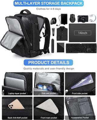 Dorany Extra Large Travel Backpack for Women as Person Item Flight Approved, 40L Carry On Backpack, 17 Inch Laptop Backpack, Waterproof Backpack, Hiking Backpack, School Bag