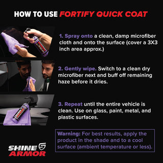 Shine Armor Fortify Quick Coat ââ‚¬â€œ Ceramic Coating - Car Wax Spray - Waterless Car Wash & Wax - Hydrophobic Top Coat Polish & Polymer Paint Sealant Protection
