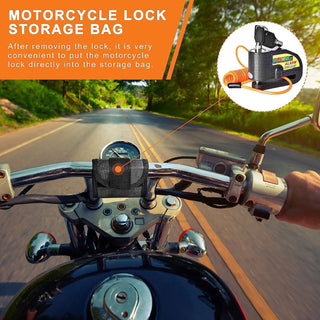 Starthi Disc Brake Lock Alarm Motorcycle Lock, Anti-theft Motorbike Alarm Disc Lock, Waterproof 110DB Alarm Sound Bicycles Scooters Brake Disc Wheel Lock with Reminder Cable