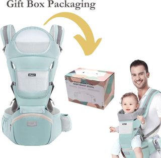 Deal Hunt 6 in 1 Baby Carrier Hip Seat, Multifunctional Baby Strap Waist Carrier for walking, Shopping, Trip, Hiking - Adjustable Size & Suitable for 0-36 Months Baby with Gift Box Packaging (Grey)