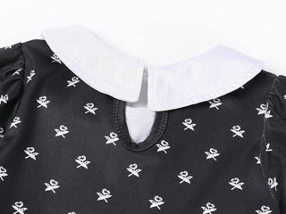 AmzBarley Girls Addams Costume Little Kids Addams Family Dress Up for Halloween Cosplay Birthday Party