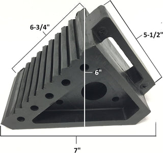 Maxxhaul 70472 Solid Rubber Heavy Duty Black Wheel Chock 2-Pack, 8" X 4" X 6"