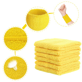 6 Pack Wrist Sweatbands Tennis Wrist Bands Absorbent Sweatbands for Football Basketball Running Athletic Sports and Working Out