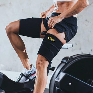 Sports Research Sweet Sweat Thigh Trimmers for Men & Women Increases Heat and Sweat Production to The Thigh Area Includes Mesh Carrying Bag (Medium, Yellow)