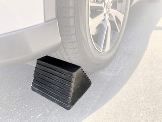 Maxxhaul 70472 Solid Rubber Heavy Duty Black Wheel Chock 2-Pack, 8" X 4" X 6"