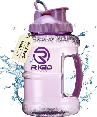 RIGID FITNESS Gym Bottle BPA-Free 2.5L - Hydration Jug - Leak-Proof Sport Water Bottle, Odorless & Transparent - Ideal Jug for Gym, Fitness and Outdoor Activities - Safe & No Smell