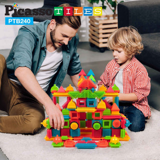 PicassoTiles 120pcs HedgehogTiles Building Block, Stacking Interlock Teeth Construction Sensory Gift STEM Toy for Kids Toddlers Age 3 + PTB120