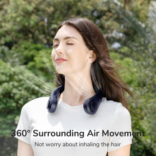 JISULIFE Portable Neck Fan, Hands Free Bladeless Fan, 4000 mAh Battery Operated Wearable Personal Fan, Leafless, Rechargeable, Headphone Design, USB Powered Desk Fan,3 Speeds-Green