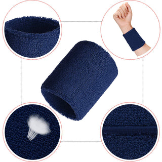 6 Pack Wrist Sweatbands Tennis Wrist Bands Absorbent Sweatbands for Football Basketball Running Athletic Sports and Working Out
