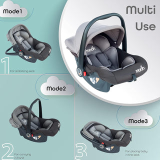 MOON Bibo Infant/Baby/Kids Travel Car Seat With Full Body Support CUShion Rear Facing_Seat Carry Cot AdjUStable Canopy Suitable For 0 Months+0 13 Kg Brown