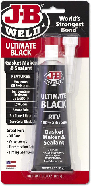 J-B Weld 31319 Black RTV Silicone Sealant and Adhesive - 3 oz.