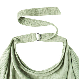 Konssy Muslin Nursing Cover for Baby Breastfeeding, Breathable 100% Cotton Breastfeeding Cover with Rigid Hoop for Mother Nursing Apron, Multi-use Carseat, Brown (BRJ05)