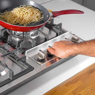 Olsenmark 5-in-1 Stainless Steel Gas Hob- OMK7034, 5 Burners, Stove with Auto Impulse Ignition, Triple Ring, Rapid, Semi-Rapid and Auxiliary Burners